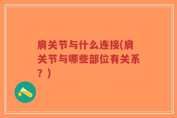 肩关节与什么连接(肩关节与哪些部位有关系?) 肩关节与什么连接(肩关节与哪些部位有关系?)