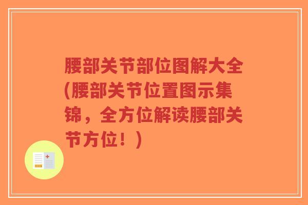 腰部关节部位图解大全(腰部关节位置图示集锦，全方位解读腰部关节方位！)