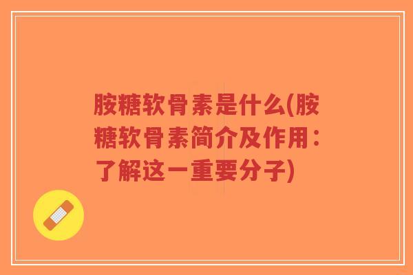 胺糖软骨素是什么(胺糖软骨素简介及作用：了解这一重要分子)