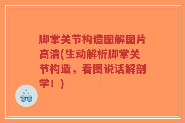 脚掌关节构造图解图片高清(生动解析脚掌关节构造,看图说话解剖学!) 脚掌关节构造图解图片高清(生动解析脚掌关节构造,看图说话解剖学!)
