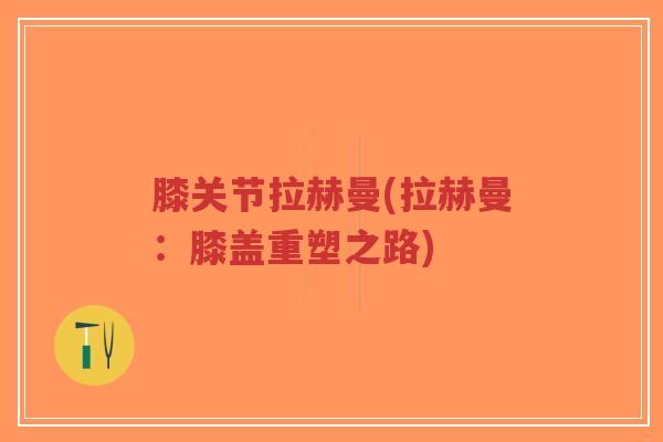膝关节拉赫曼(拉赫曼:膝盖重塑之路) 膝关节拉赫曼(拉赫曼:膝盖重塑之路)