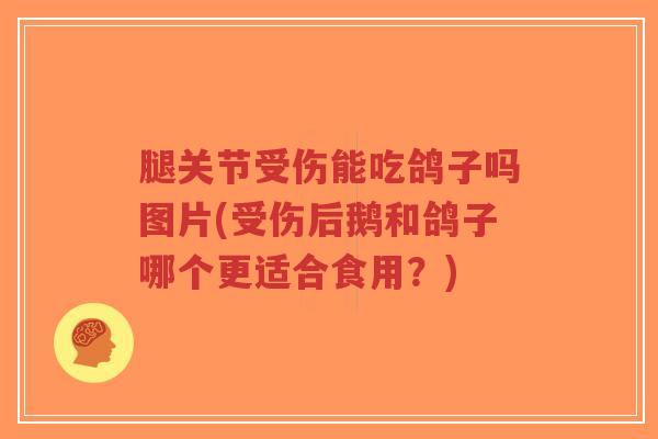 腿关节受伤能吃鸽子吗图片(受伤后鹅和鸽子哪个更适合食用？)