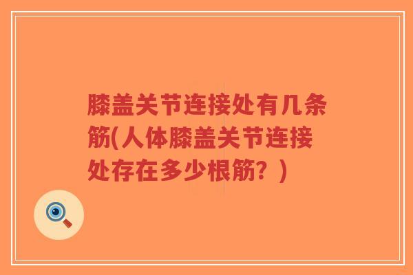膝盖关节连接处有几条筋(人体膝盖关节连接处存在多少根筋？)