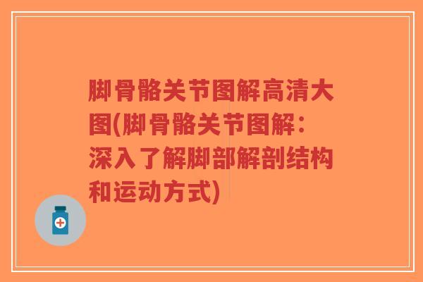 脚骨骼关节图解高清大图(脚骨骼关节图解：深入了解脚部解剖结构和运动方式)