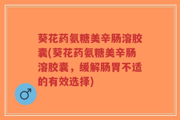 葵花药氨糖美辛肠溶胶囊(葵花药氨糖美辛肠溶胶囊，缓解肠胃不适的有效选择)