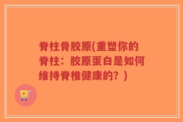 脊柱骨胶原(重塑你的脊柱：胶原蛋白是如何维持脊椎健康的？)