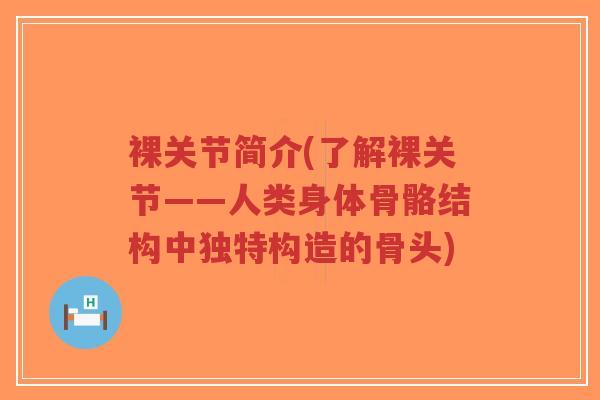 裸关节简介(了解裸关节——人类身体骨骼结构中独特构造的骨头) 裸关节简介(了解裸关节——人类身体骨骼结构中独特构造的骨头)