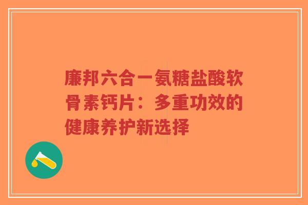廉邦六合一氨糖盐酸软骨素钙片:多重功效的健康养护新选择 廉邦六合一氨糖盐酸软骨素钙片:多重功效的健康养护新选择