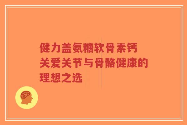 健力盖氨糖软骨素钙 关爱关节与骨骼健康的理想之选 健力盖氨糖软骨素钙 关爱关节与骨骼健康的理想之选