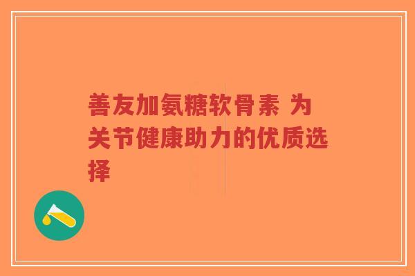 善友加氨糖软骨素 为关节健康助力的优质选择