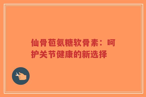 仙骨苞氨糖软骨素:呵护关节健康的新选择 仙骨苞氨糖软骨素:呵护关节健康的新选择