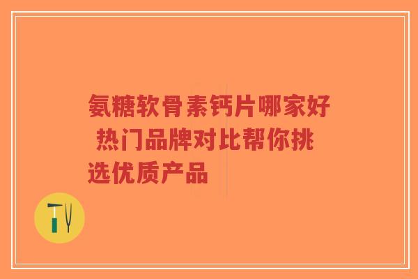 氨糖软骨素钙片哪家好 热门品牌对比帮你挑选优质产品