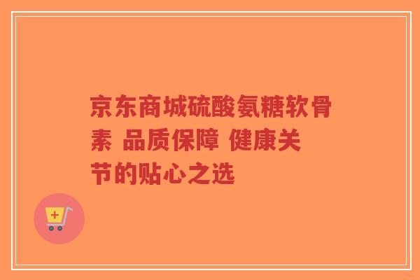 京东商城硫酸氨糖软骨素 品质保障 健康关节的贴心之选
