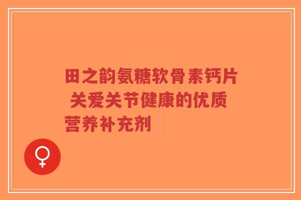 田之韵氨糖软骨素钙片 关爱关节健康的优质营养补充剂 田之韵氨糖软骨素钙片 关爱关节健康的优质营养补充剂