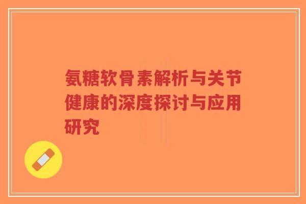 氨糖软骨素解析与关节健康的深度探讨与应用研究