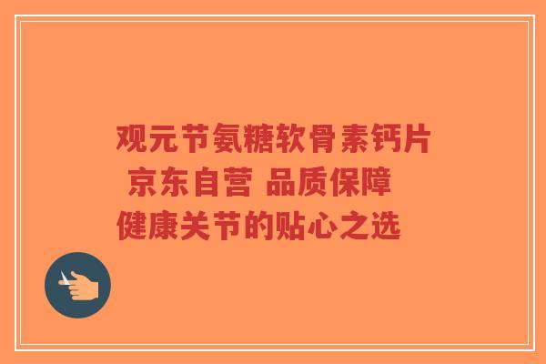 观元节氨糖软骨素钙片 京东自营 品质保障健康关节的贴心之选 观元节氨糖软骨素钙片 京东自营 品质保障健康关节的贴心之选