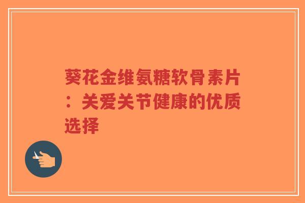 葵花金维氨糖软骨素片：关爱关节健康的优质选择