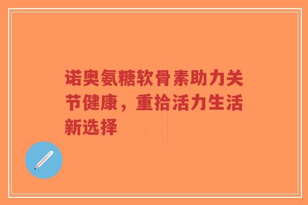 诺奥氨糖软骨素助力关节健康，重拾活力生活新选择