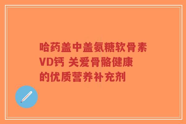 哈药盖中盖氨糖软骨素VD钙 关爱骨骼健康的优质营养补充剂