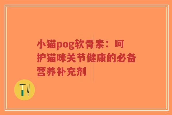 小猫pog软骨素：呵护猫咪关节健康的必备营养补充剂