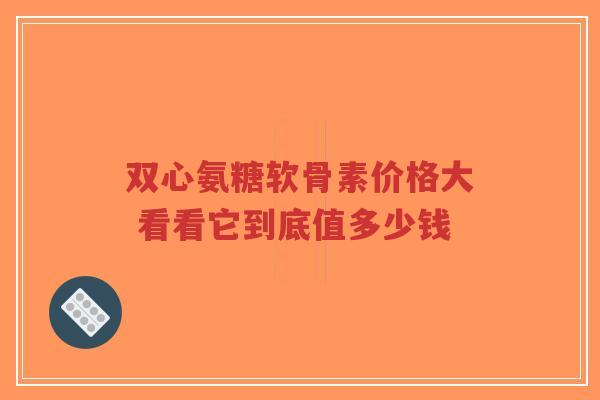 双心氨糖软骨素价格大 看看它到底值多少钱
