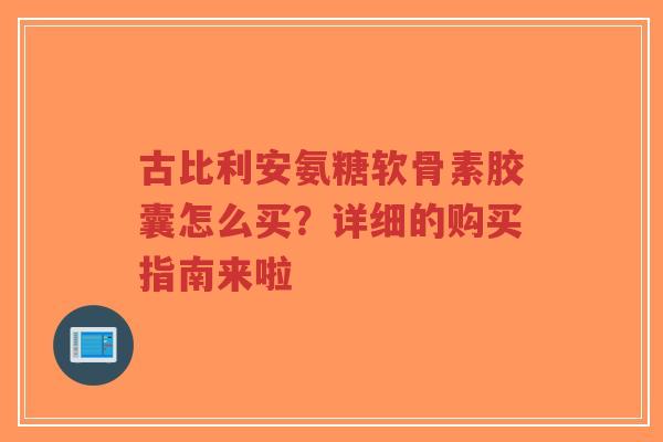 古比利安氨糖软骨素胶囊怎么买？详细的购买指南来啦
