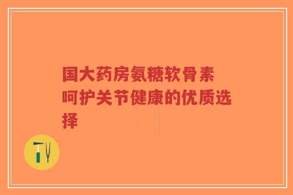 国大药房氨糖软骨素 呵护关节健康的优质选择
