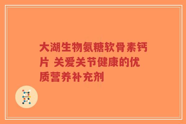 大湖生物氨糖软骨素钙片 关爱关节健康的优质营养补充剂