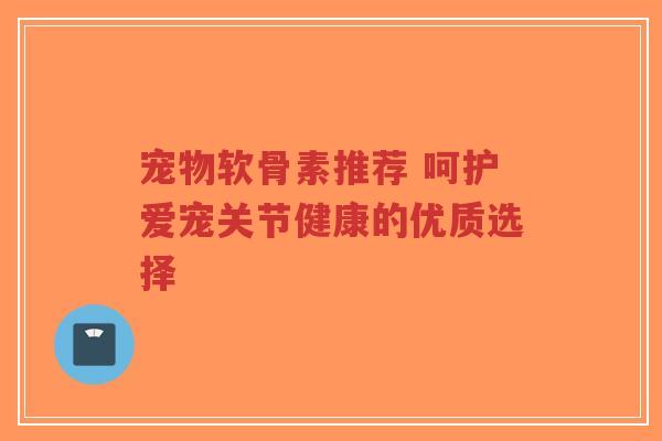 宠物软骨素推荐 呵护爱宠关节健康的优质选择
