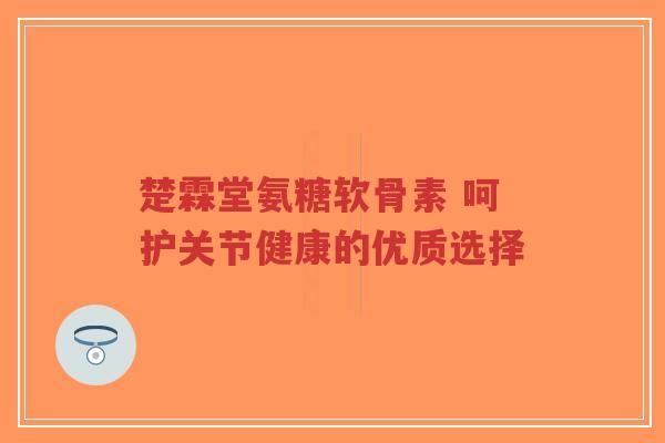 楚霖堂氨糖软骨素 呵护关节健康的优质选择