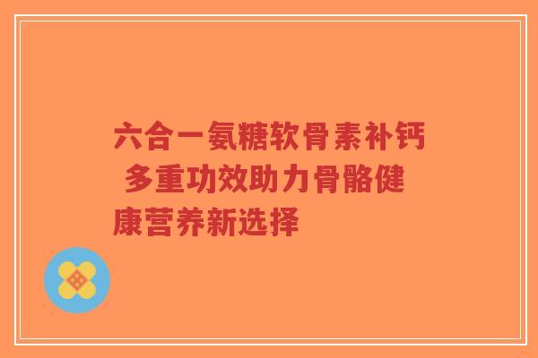 六合一氨糖软骨素补钙 多重功效助力骨骼健康营养新选择