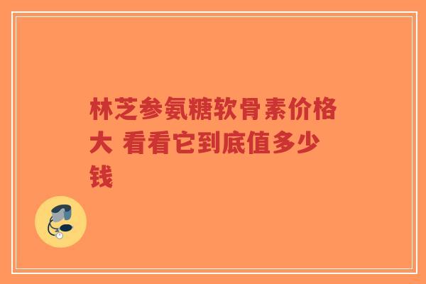 林芝参氨糖软骨素价格大 看看它到底值多少钱