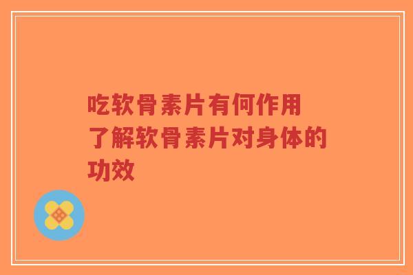 吃软骨素片有何作用 了解软骨素片对身体的功效