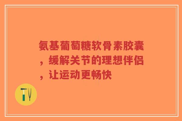 氨基葡萄糖软骨素胶囊，缓解关节的理想伴侣，让运动更畅快