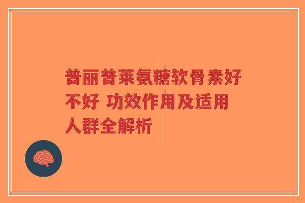 普丽普莱氨糖软骨素好不好 功效作用及适用人群全解析