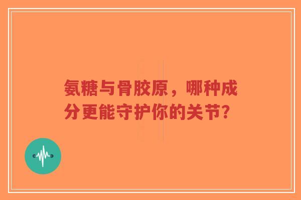 氨糖与骨胶原，哪种成分更能守护你的关节？