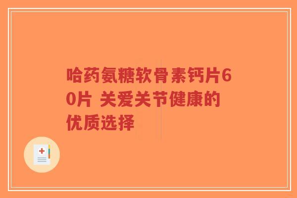 哈药氨糖软骨素钙片60片 关爱关节健康的优质选择