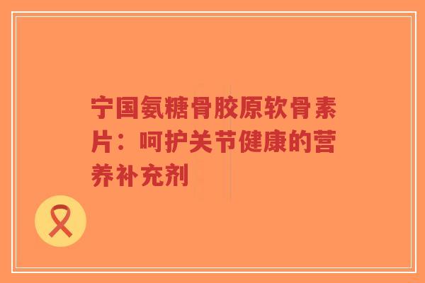 宁国氨糖骨胶原软骨素片：呵护关节健康的营养补充剂
