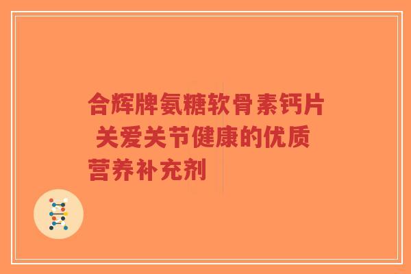 合辉牌氨糖软骨素钙片 关爱关节健康的优质营养补充剂