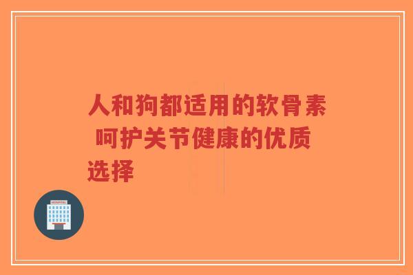 人和狗都适用的软骨素 呵护关节健康的优质选择