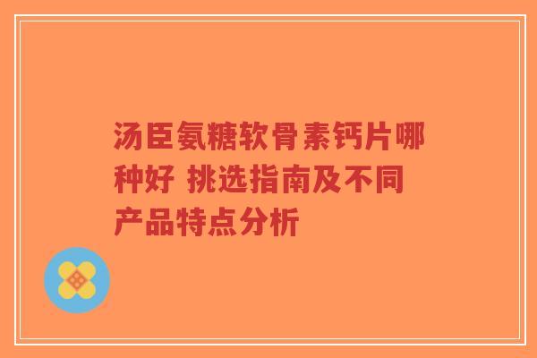 汤臣氨糖软骨素钙片哪种好 挑选指南及不同产品特点分析 汤臣氨糖软骨素钙片哪种好 挑选指南及不同产品特点分析