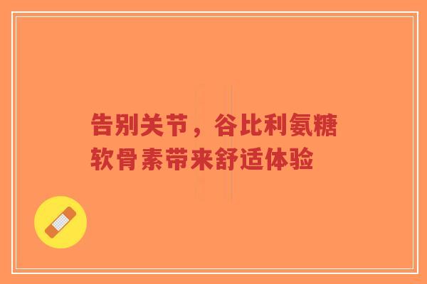告别关节,谷比利氨糖软骨素带来舒适体验 告别关节,谷比利氨糖软骨素带来舒适体验