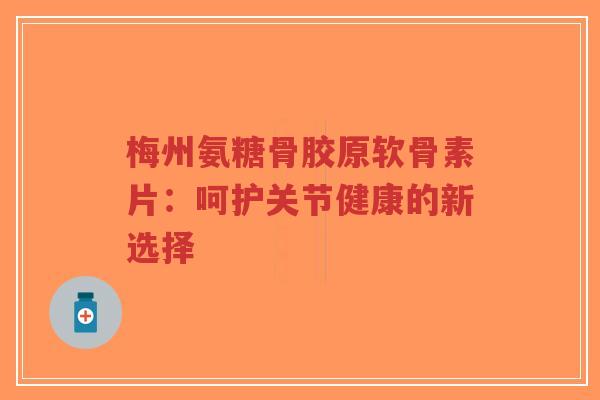 梅州氨糖骨胶原软骨素片:呵护关节健康的新选择 梅州氨糖骨胶原软骨素片:呵护关节健康的新选择