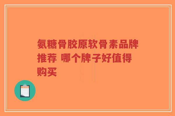 氨糖骨胶原软骨素品牌推荐 哪个牌子好值得购买