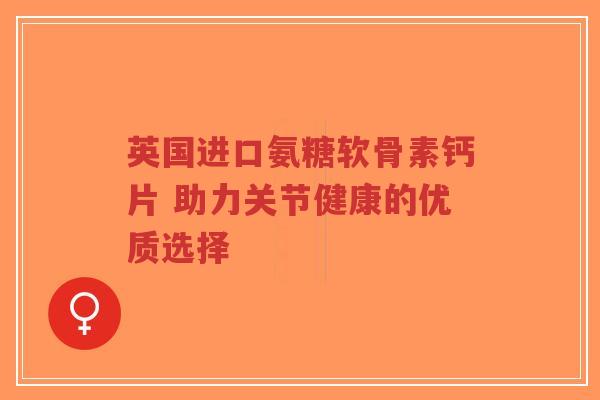 英国进口氨糖软骨素钙片 助力关节健康的优质选择