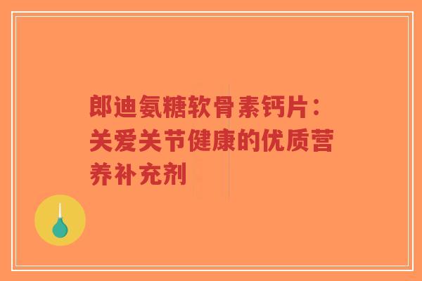 郎迪氨糖软骨素钙片：关爱关节健康的优质营养补充剂