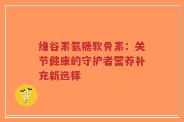 维谷素氨糖软骨素：关节健康的守护者营养补充新选择