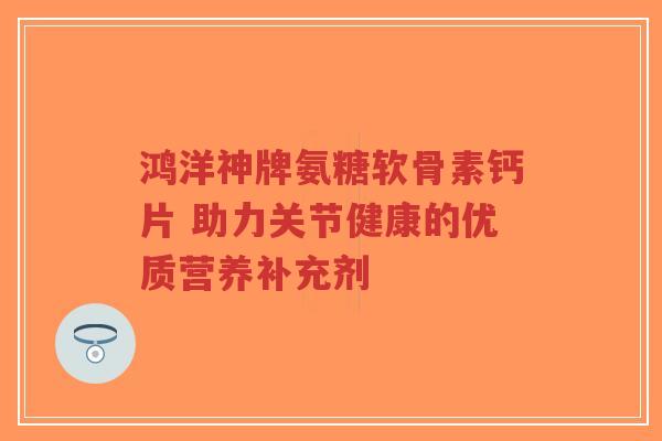 鸿洋神牌氨糖软骨素钙片 助力关节健康的优质营养补充剂